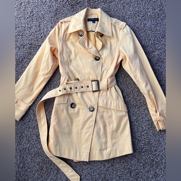 Jones New York Jackets & Blazers - Jones New York Yellow Trench Coat Jacket Size Medium